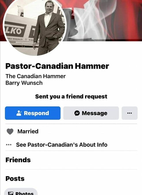 Please note this is another imposter: ‘Pastor – Canadian Hammer’