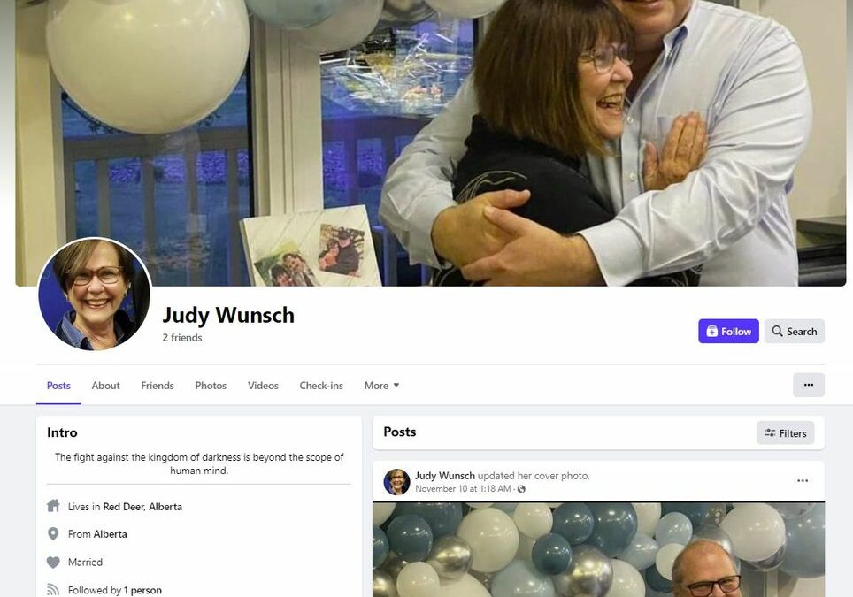 This is another profile imposing to be my wife, Judy…