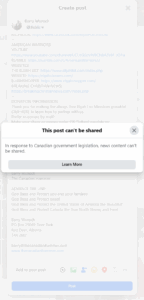 This is what is going on in Canada. We have lost our Freedom of Speech. 07.17.2025